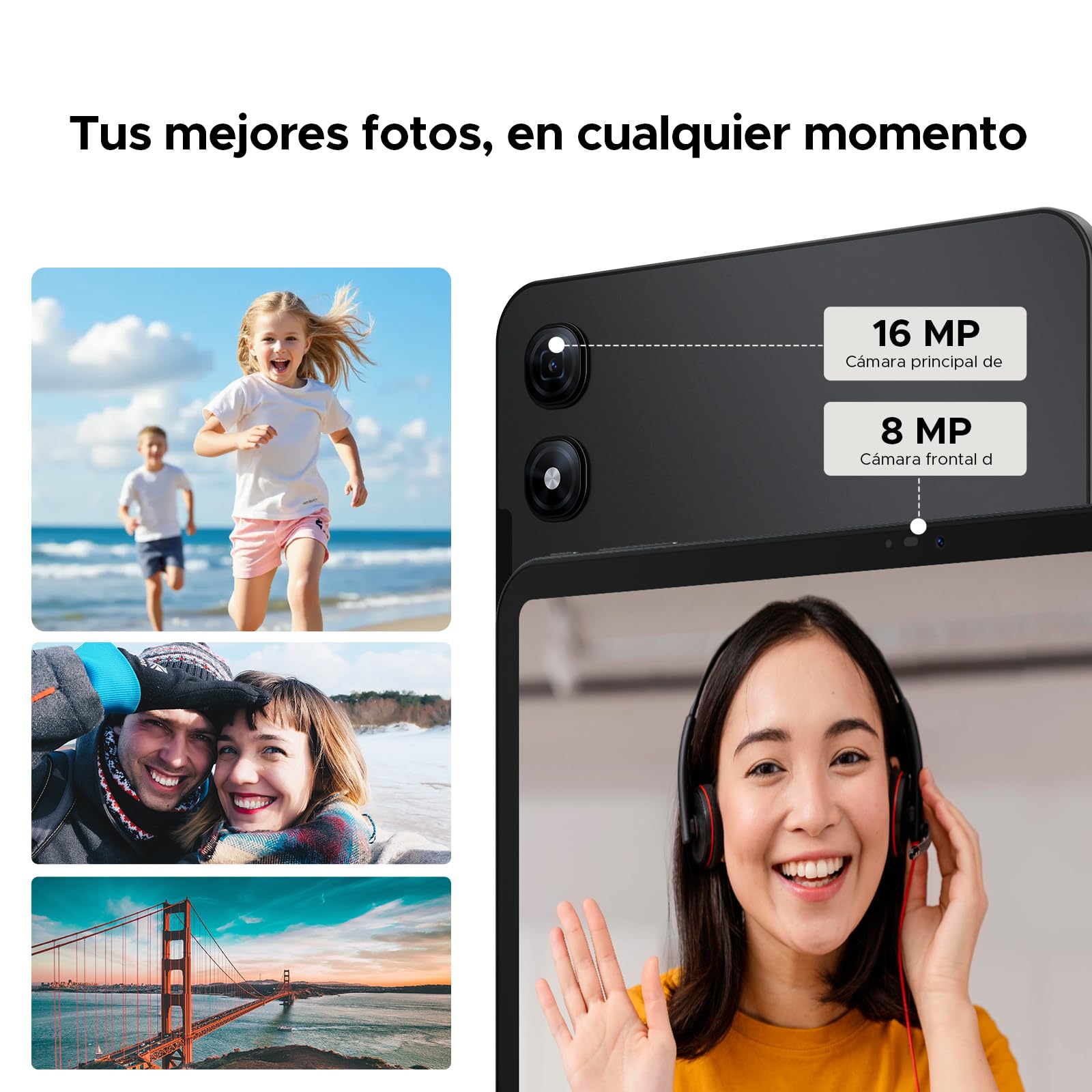P13 Pro Tablet 13.4 Pulgadas 120Hz Android 16, 48GB RAM + 256GB(TF 2TB) Tablet con Teclado y Lapiz, T7280 Octa-Core, 12000mAh/18W, 16MP+8MP, Gemini AI, Widevine L1, Face ID, Dual SIM 4G, Negro