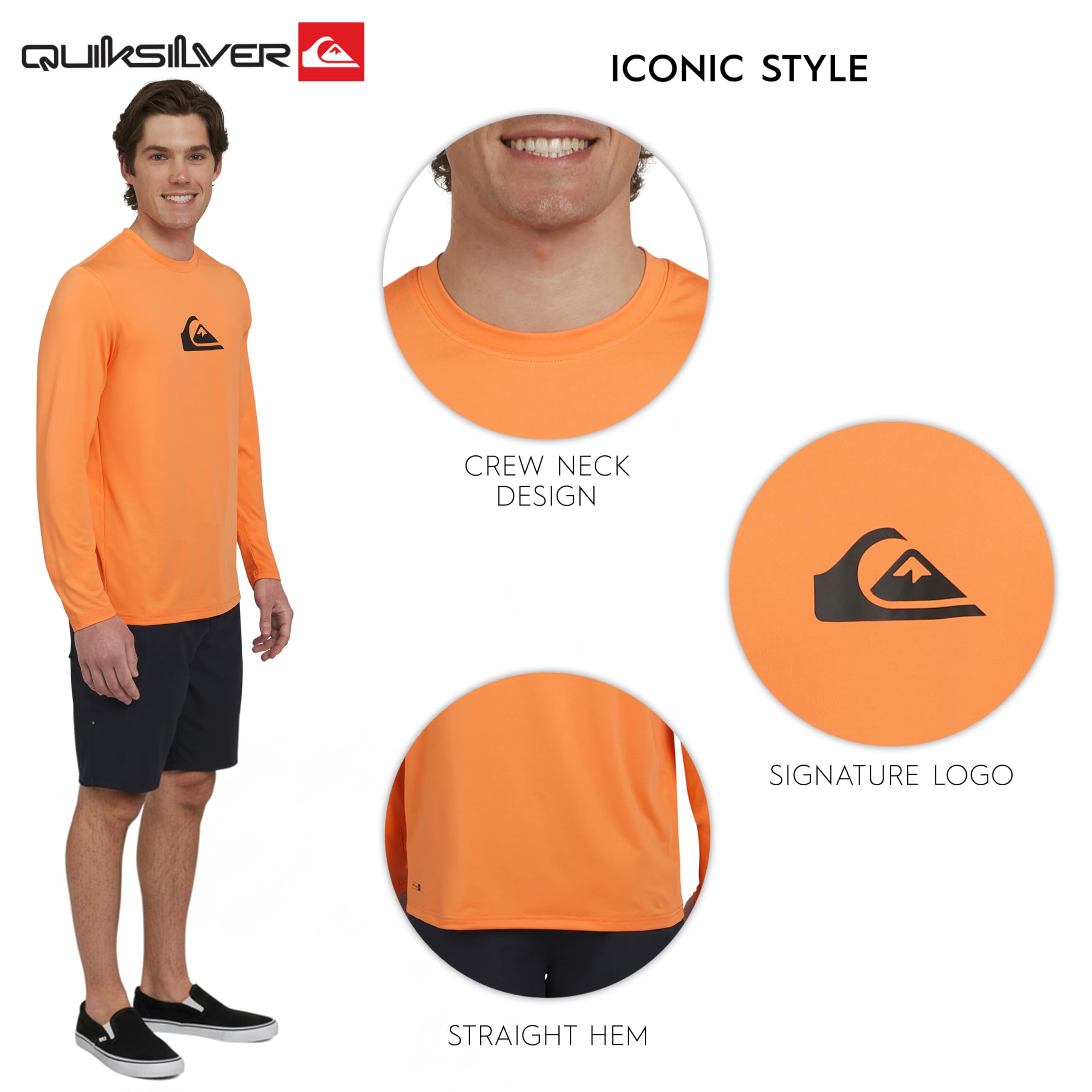 Quiksilver Swimwear Regular Fit UPF 50 Long Sleeve Sun tee Camisa de protección de Sarpullido Hombre (Pack de 1)