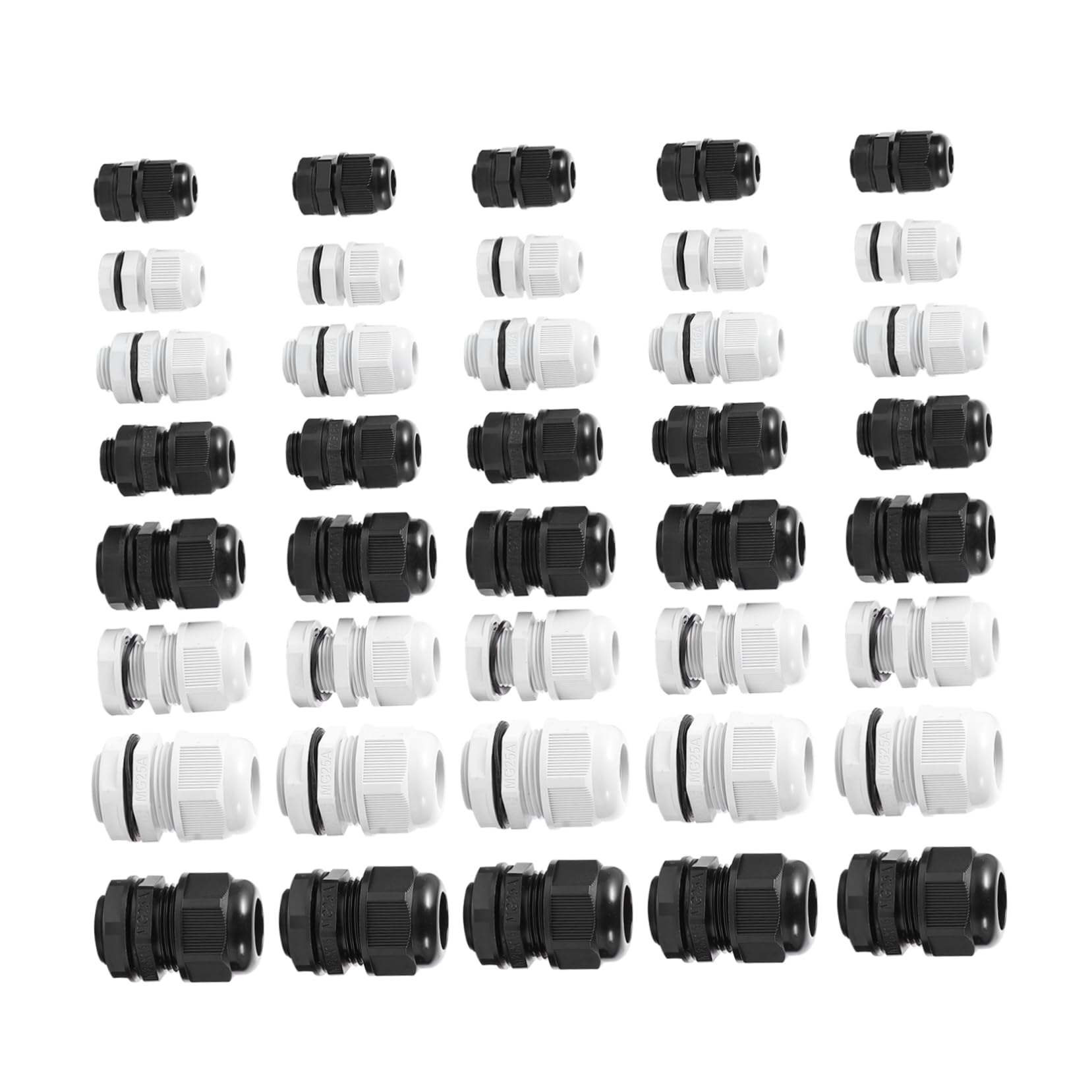 Prensaestopas Impermeables de Plástico 40 Piezas, Conector para Cables Eléctricos, Protege Cables y Juntas, Uso en Instalaciones