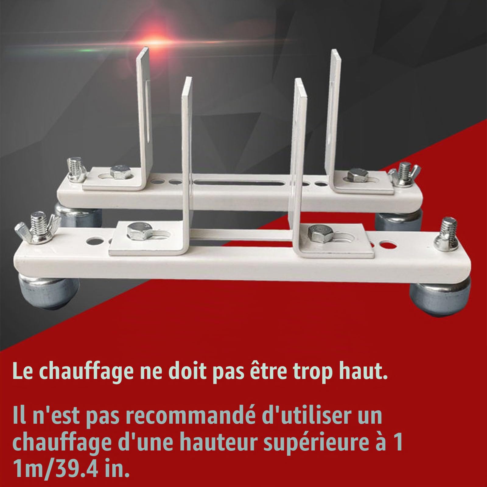 Support De Fixation De Roulette Radiateur De Chauffage,Pieds Robustes pour Une Utilisation Autonome du Chauffage Électrique,2 Pieds Autoportant De Chauffage Infrarouge