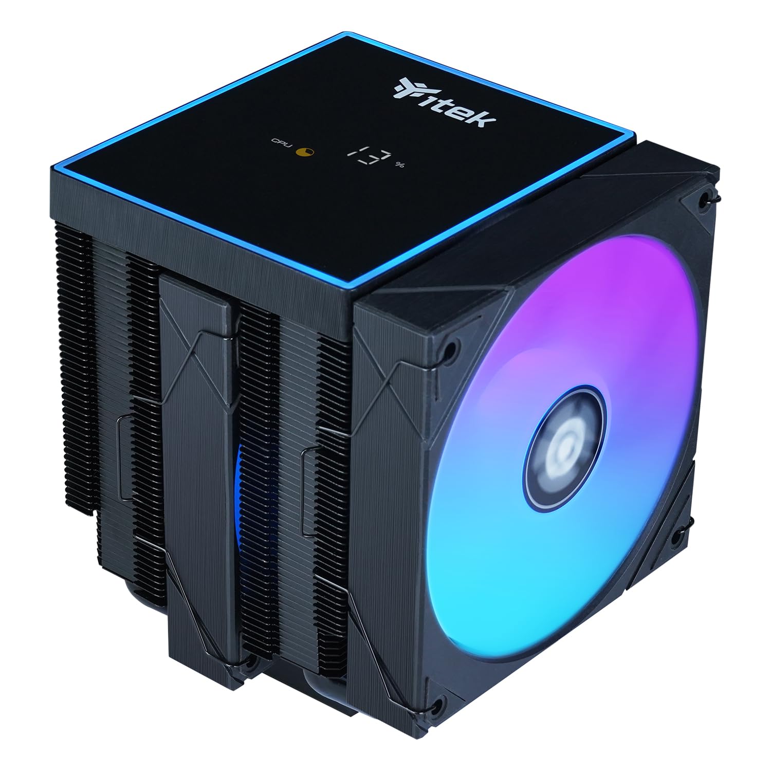 Itek Radiator ICY-6HATP - Uniwersalne gniazdo - 250W TDP - 6 Heatpipe - 2 x 12 cm ARGB Fan - wyświetlacz cyfrowy