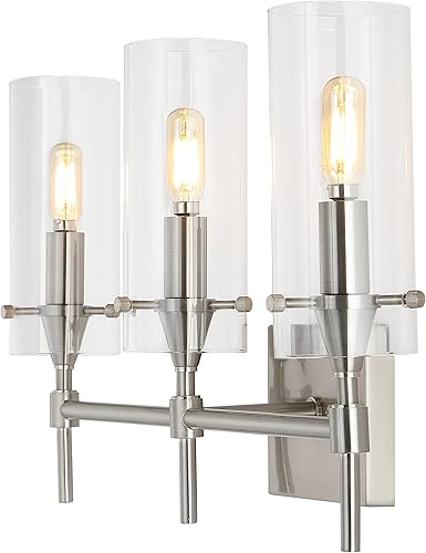 JONATHAN Y JYL7807B Cato 21.25" 3 luces modernas minimalistas de hierro y vidrio LED vanidad granja industrial baño pasillo sala de estar dormitorio