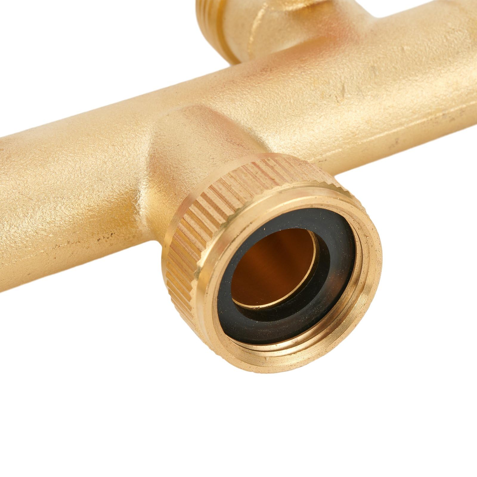 Sdoppiatore per Tubo Giardino in Ottone Massiccio, Distributore per Rubinetto 'Acqua in Ottone a 4 Vie, Raccordo Rapido per Tubo Giardino a Prova di Perdite (3/4 di Pollice)
