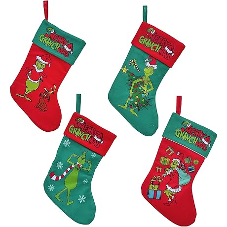 4 Pack Grinch Christmas Stockings
