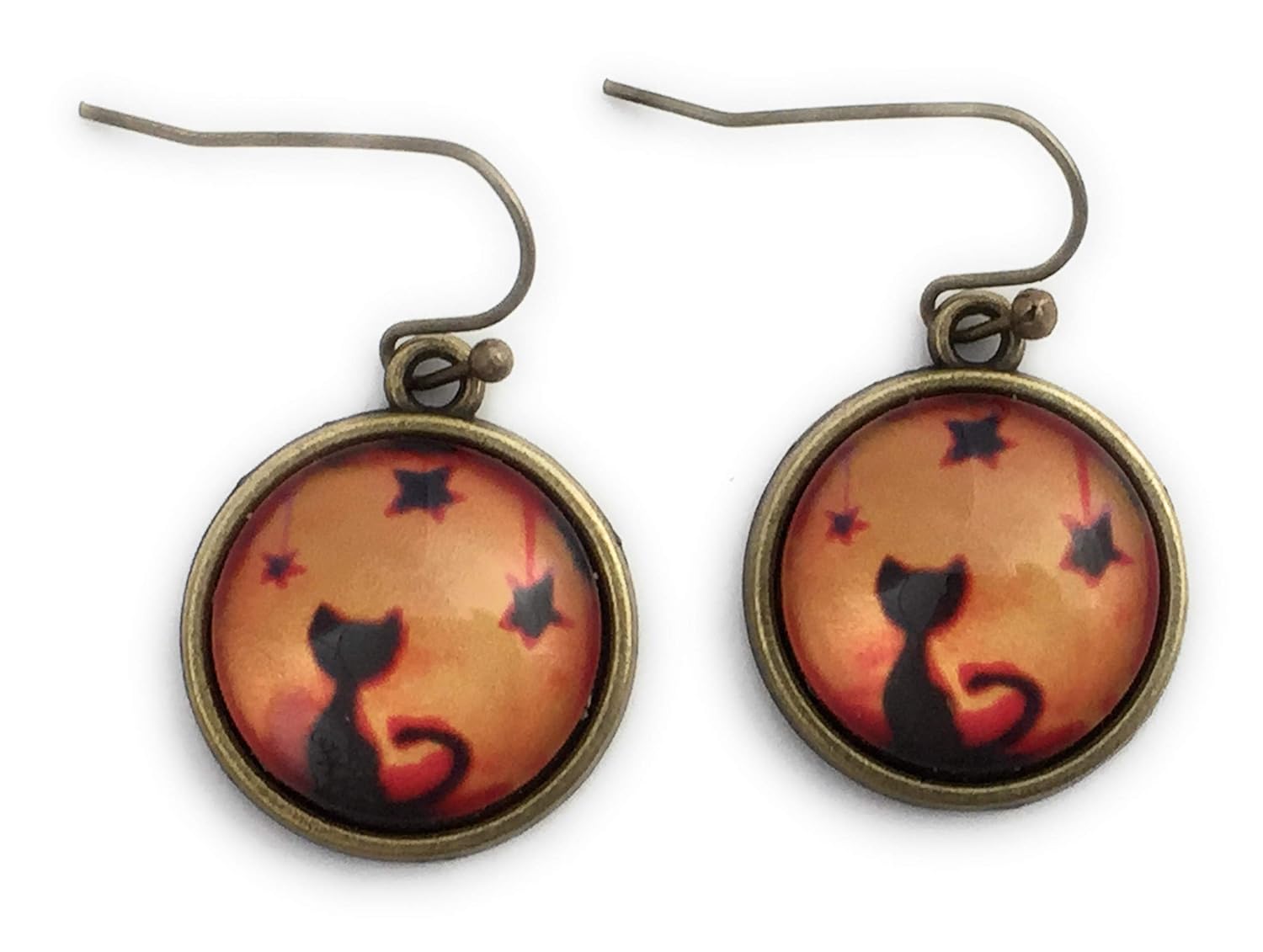 Black Cat Silhouette Earrings Halloween Jewelry