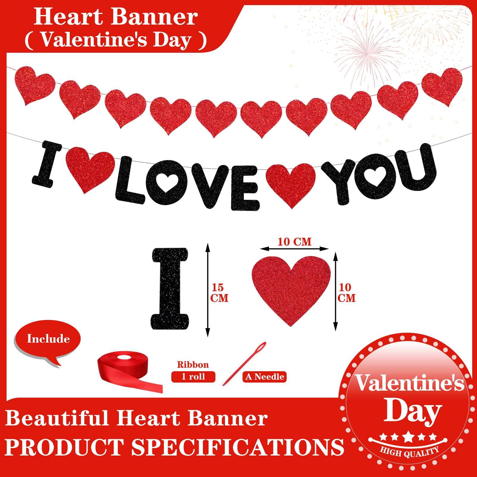 Valentine's Day Banner - "I Love You Mine Forever" Decoration For Boyfriend, Girlfriend, Wife, Husband Party Decor