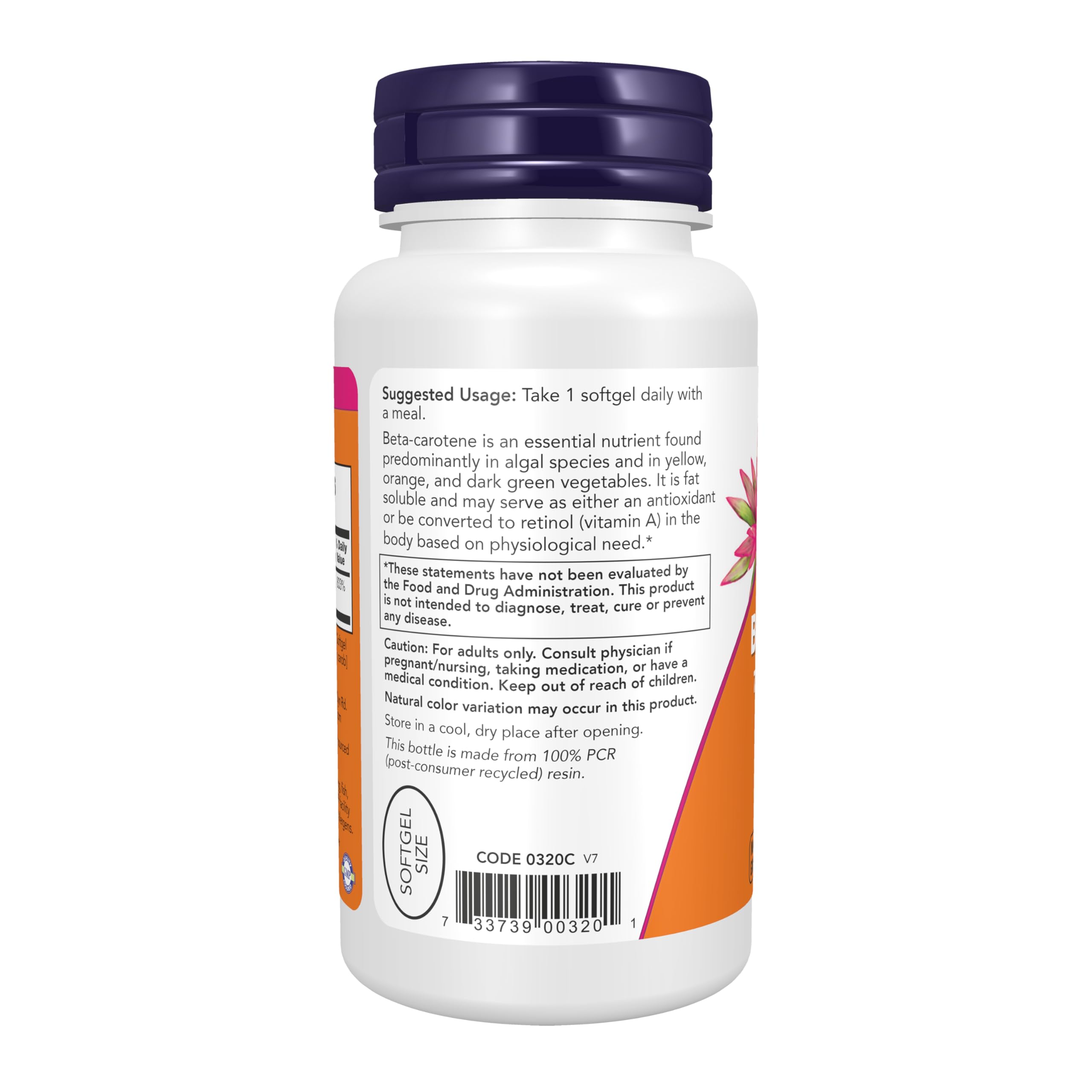 NOW Supplements, Beta Carotene 25,000 IU, 90 Softgels — Amazon image 3
