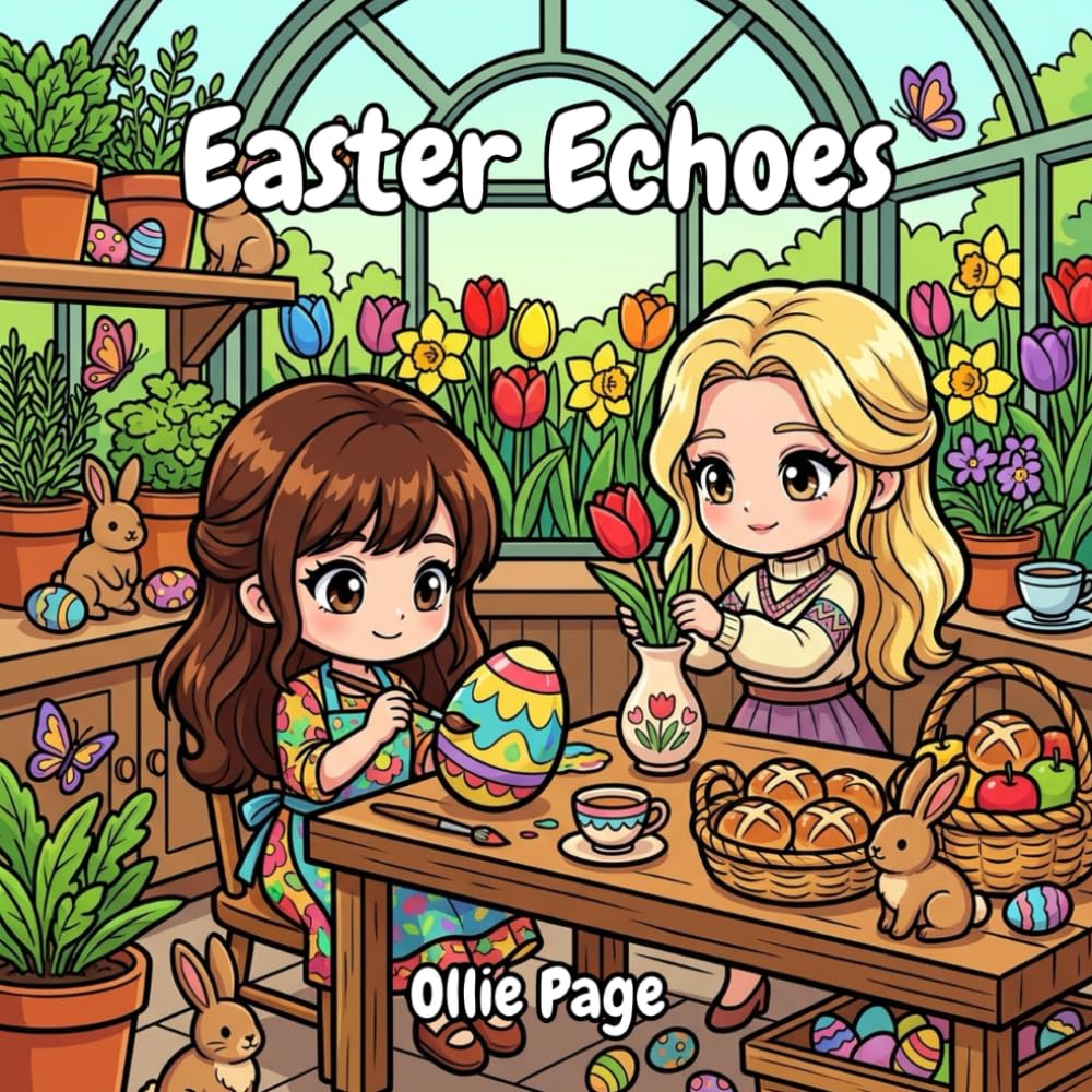 Easter Echoes: A Cute Chibi Easter Coloring Book for Kids and Adults: Featuring Spring Flower Markets, Garden Picnics, and Whimsical Tea Parties