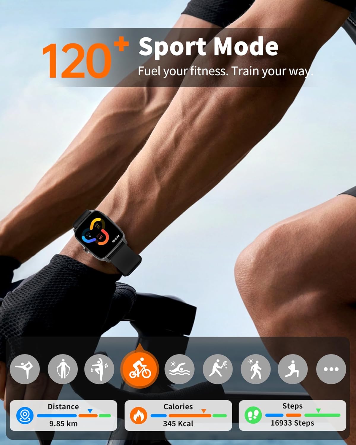 Smart Watch for Men Women Bluetooth Call, 1.85" HD Touch Screen AI Voice Smartwatch, Fitness Tracker with Sleep/Heart Rate Monitor, 100+ Sports Modes, IP68 Waterproof, Compatible with Android & iOS - Image 4