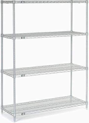 Estantería de alambre cromado, 48"W X 18"D x 54"H