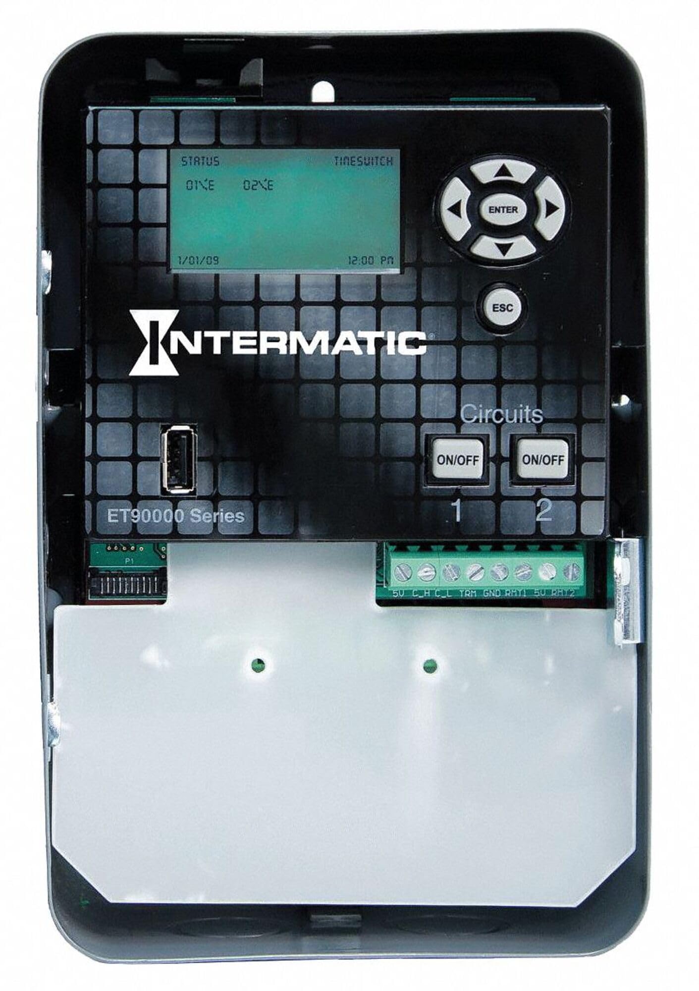 Intermatic ET90215C - 365-Day Astronomic Digital Timer - 30A SPDT 2-Circuit Timer with Ethernet Capability and 100-Hour Super Capacitor