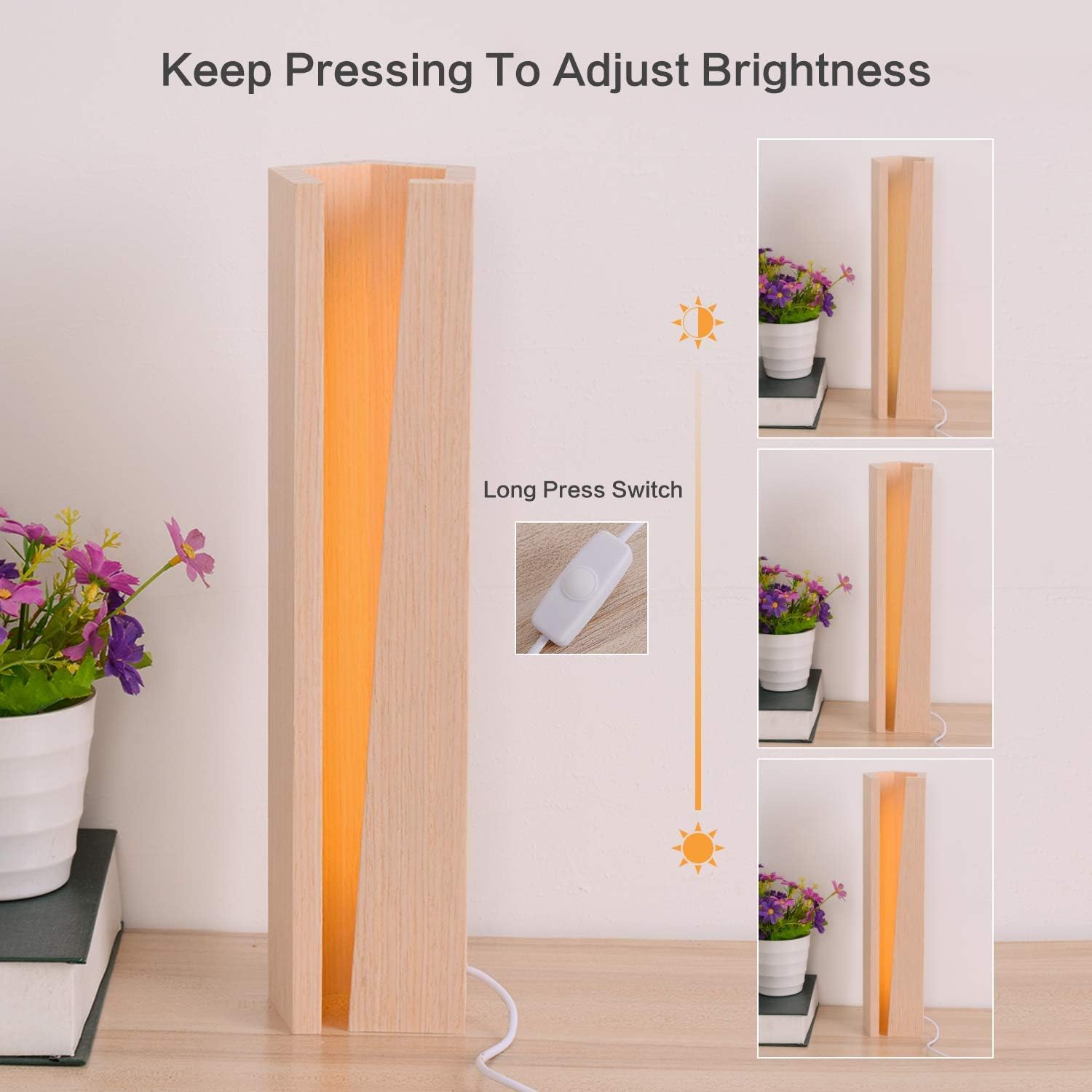 🔥 Hоt Dеаlѕ Wood Desk Lamp, Bedroom Dimmable Warm Light, Led Wooden Table Lamp, Beside Desk Accessories, Unique Home Decor Gift for Men Women Teens Children Kids(2 Pack)