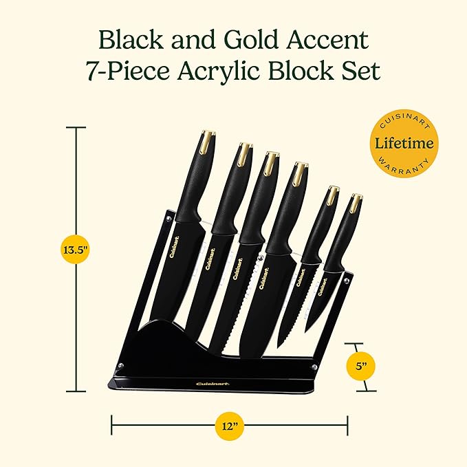 Set Cuchillos Cocina 7 Piezas Acero Inoxidable Base Acrílica miniatura 3