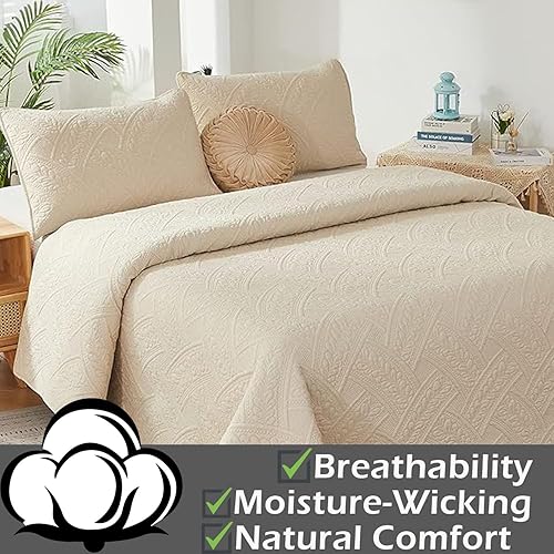 Miniatura 2 de Brandream Juego de edredón tamaño Queen de algodón, elegante, gris noble, juego de colcha de lujo, 3 piezas