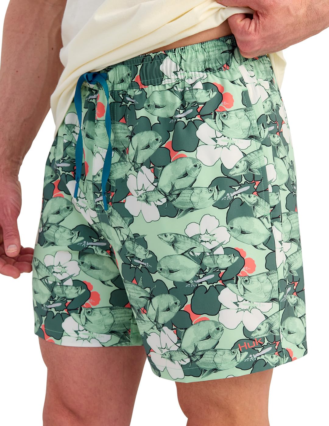 HUK Mens Pursuit Volley Pattern Short, Quick-Dry Shorts for Men, North Atlantic, Large