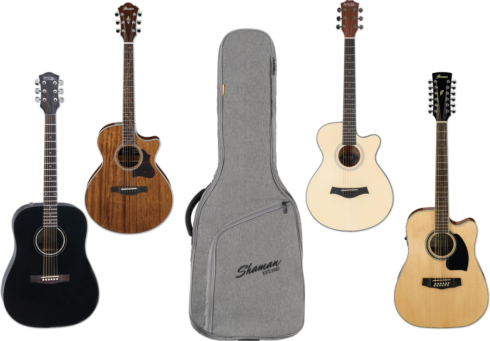 Shaman WGB-115 GY Premium-Line Custodia Per Chitarra Western - Materiale Esterno Idrorepellente E Resistente Strappi - Spallacci Imbottiti Regolabili E Tasca Frontale - Gigbag Con Manico Rinforzato
