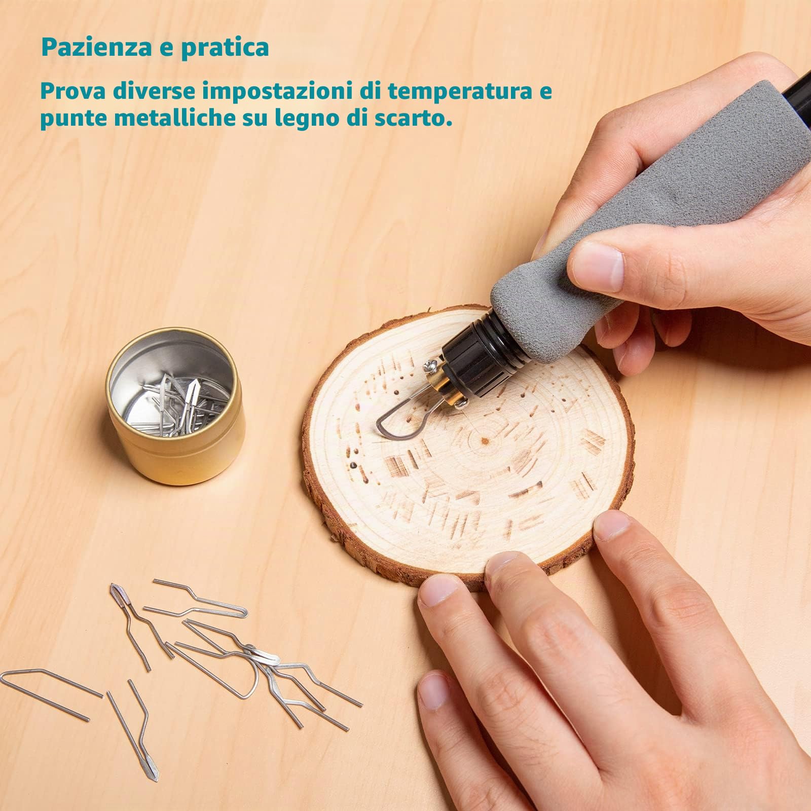 YIHUA 939-III Kit Pirografo Per Legno 2 Penna Pirografica con Pennino a Filo 2-IN-1 con 20 punta a filamento(EU PLUG)