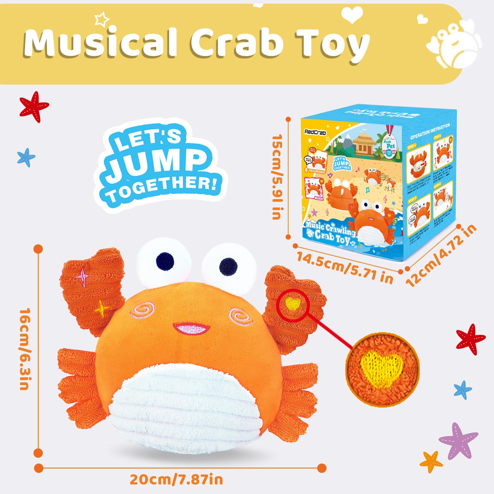 RedCrab Crawling Crab Baby Toy,Musical Crawling Toy for 12-18 Months - Image 2