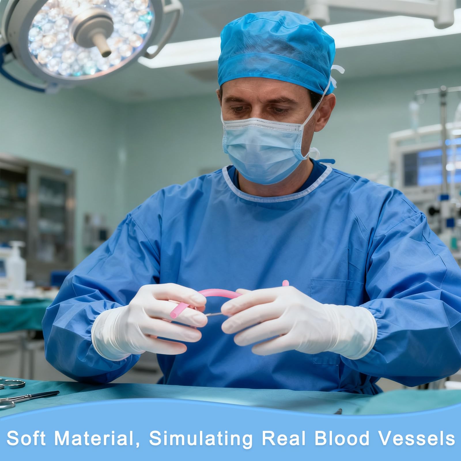 2 PCS Modèle d'Entraînement à la Suture pour Anastomose Vasculaire, Modèle de Vaisseaux Sanguins Simulés Humains - Pratique des Compétences de Base : Incision, Sutures et Désassemblage.