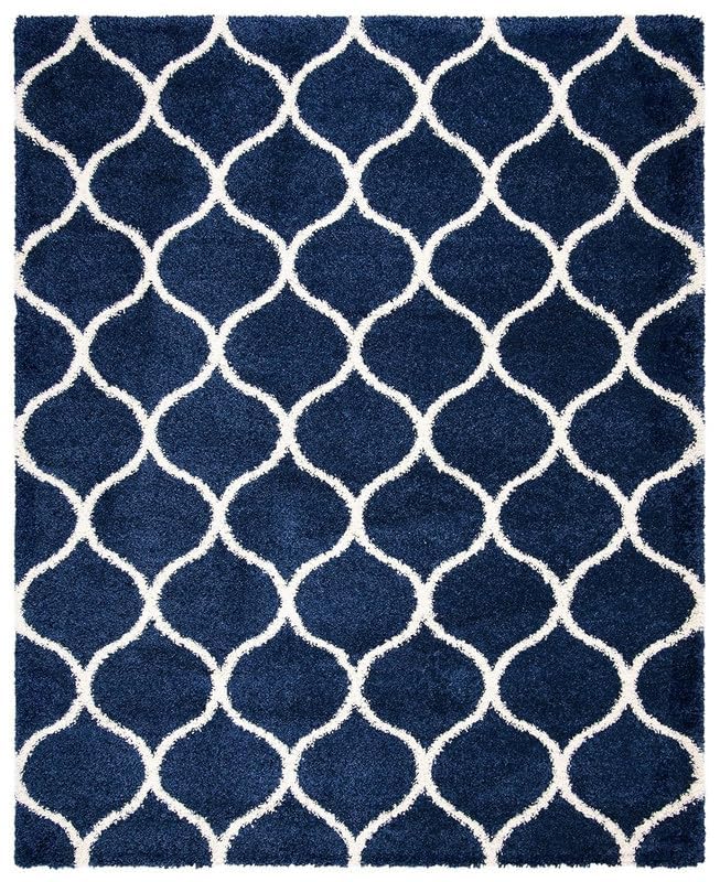 Image of Ultra-Soft Shaggy Carpet (4 X 6 FEET, Blue Moroccon) Fluffy, Cozy & Durable Area Rug for Living Room, Bedroom & More ? Premium Modern Design