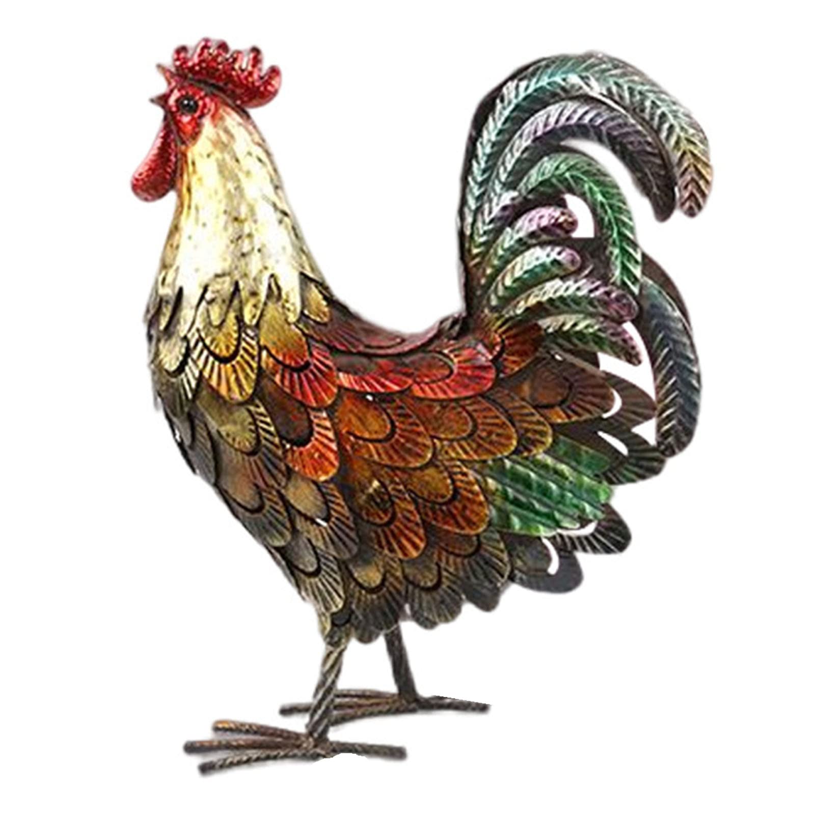 MECC Metallo Rooster Decor, Metallo Animal Yard Art Lawn Ornament Figures Artwork per Outdoor, Patio, cortile e Decorazione Domestica Della Cucina (golden)