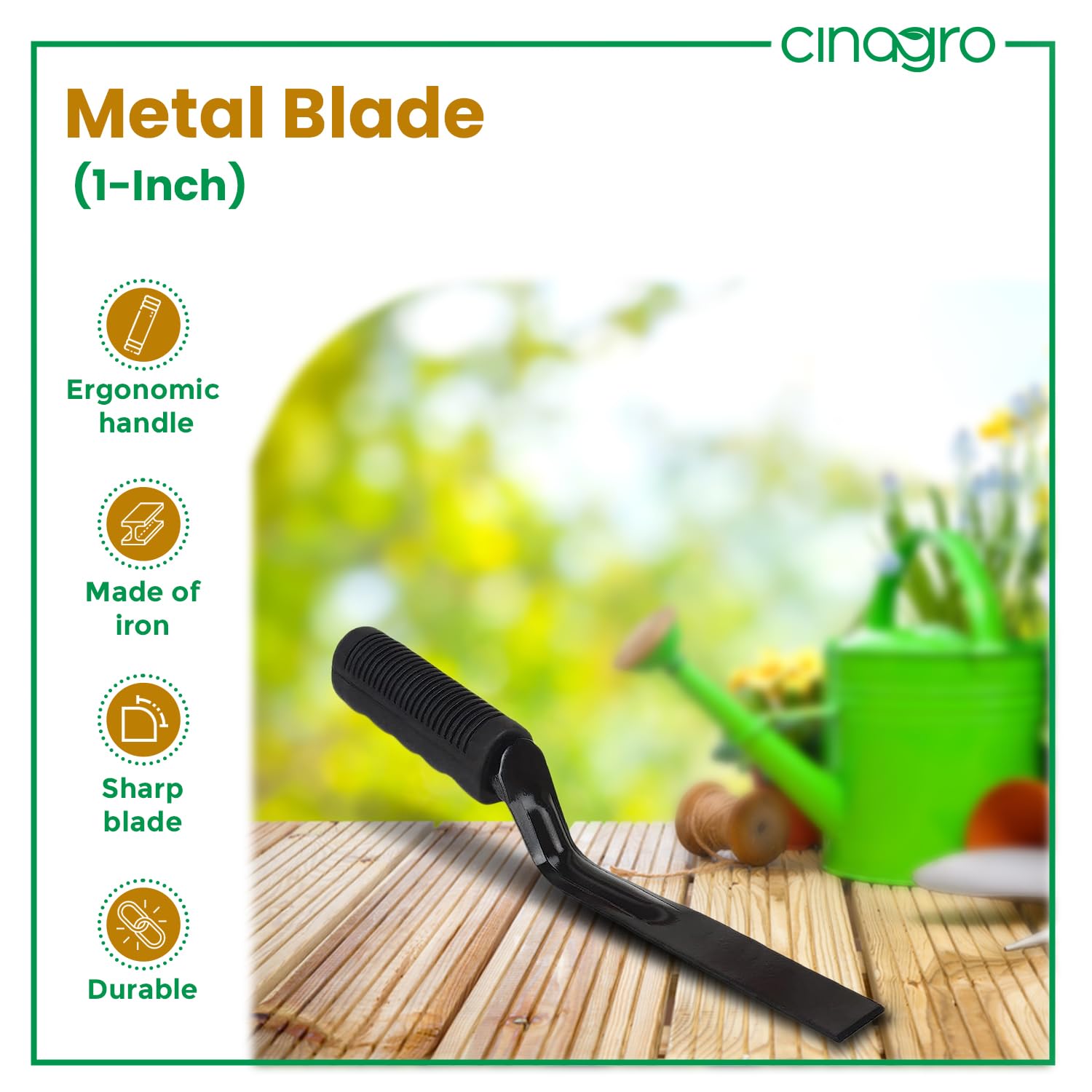 Cinagro Gardening Khurpi 1-inch Metal Blade, Tools for Soil Tilling, Rust-Free Khurpi for Garden, Plant Tool for Digging in Garden, for Indoor Gardens and Small Planters (Black) 21 71tghR+M4GL. SL1500