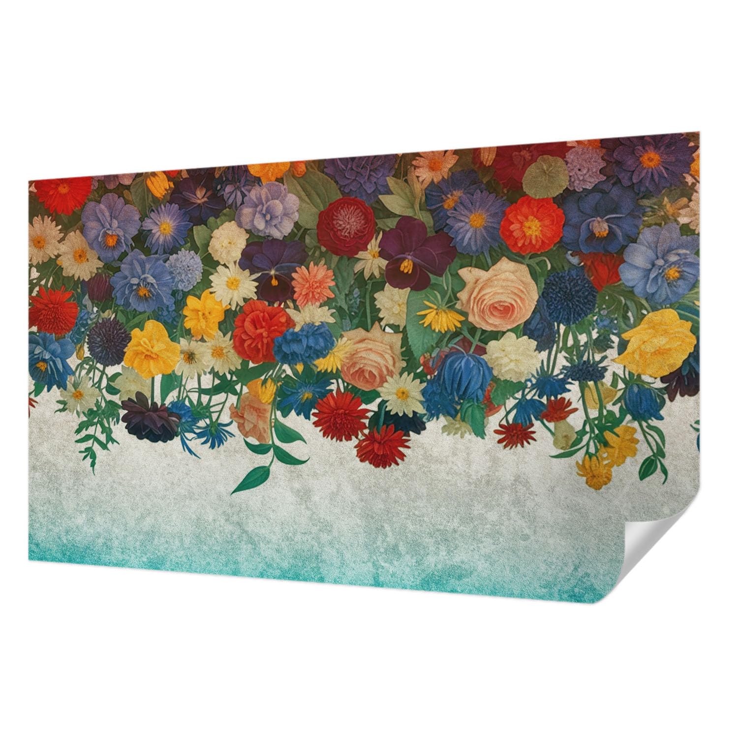 Revêtement mural autocollant fleurs colorées Tulup 416x254 cm pour salon