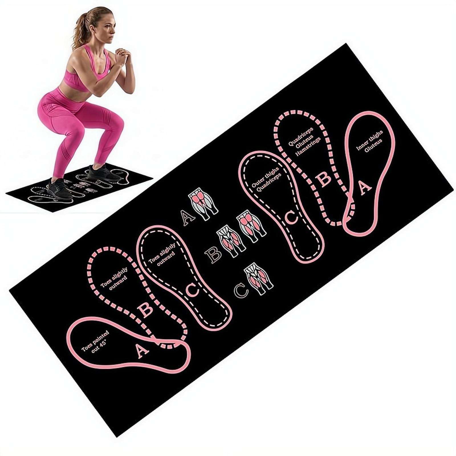 Kniebeugenmatte mit Fußpositionsführung, 35 x 80 cm Diatomeenerde-Kniebeugenmatte für das Heim-Fitnessstudio, rutschfeste Trainingsmatte für Kniebeugen und Ausfallschritte