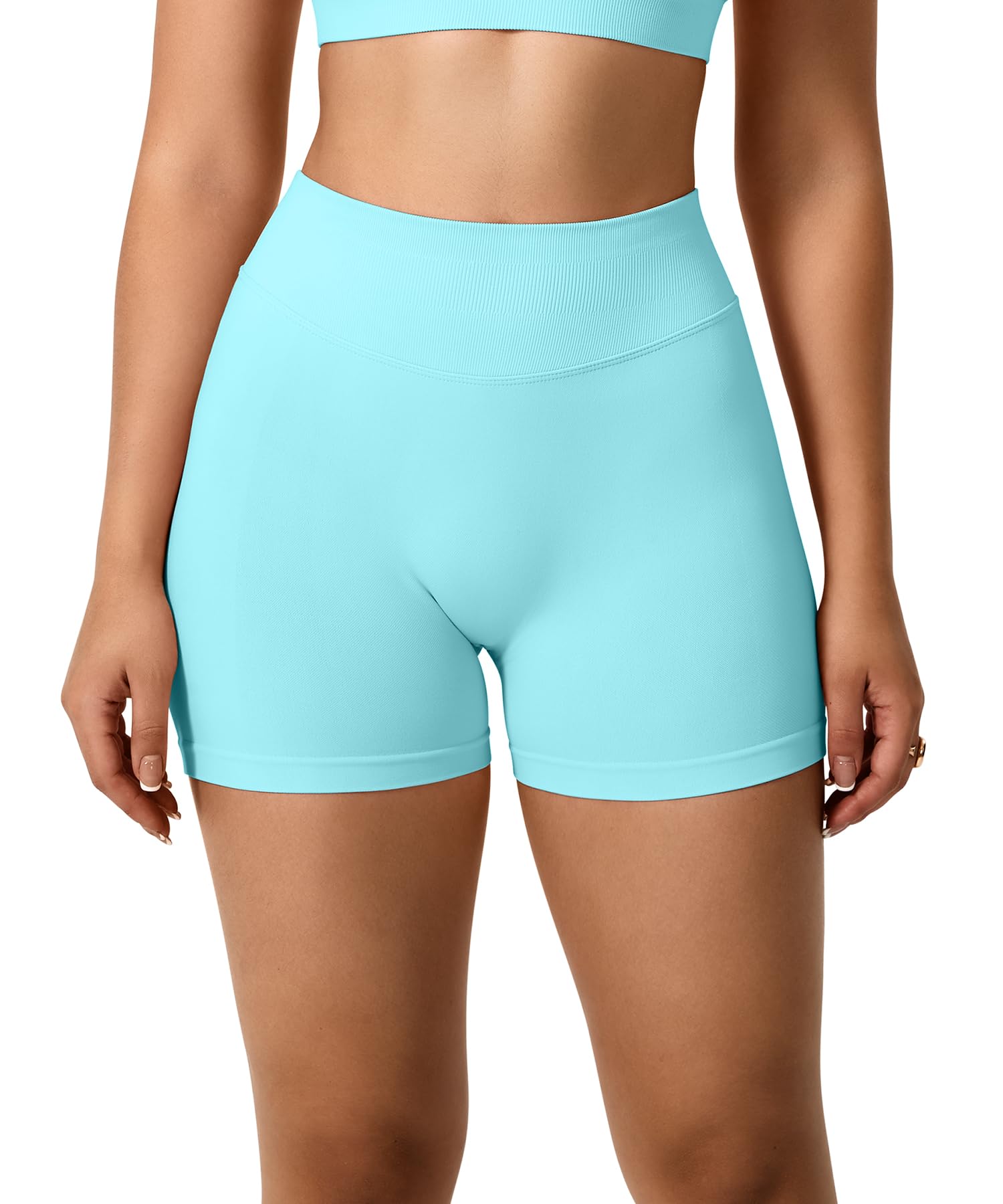 TAYOEA Pantalones Cortos Ciclismo Deportivos para Mujer Mallas Correr Cintura Alta Gimnasio Fitness Yoga Medias Push Up Booty Butt Scrunch Opaco Sin Costuras