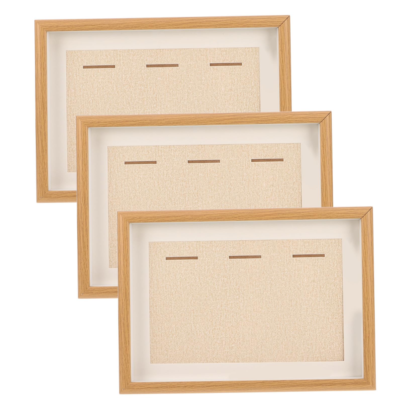 Cabilock Coffret de Présentation pour Médailles 3 Pièces en Bois et Verre