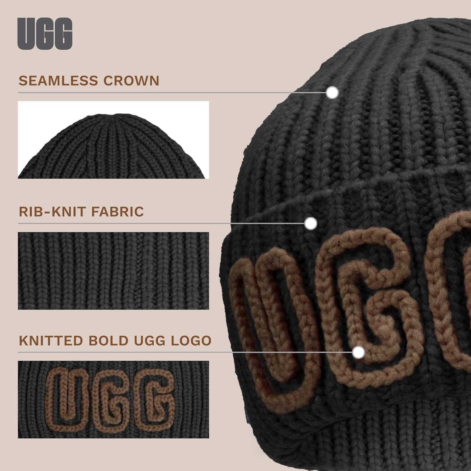 UGG Womens Chunky Crafted Rib Beanie - Image 6