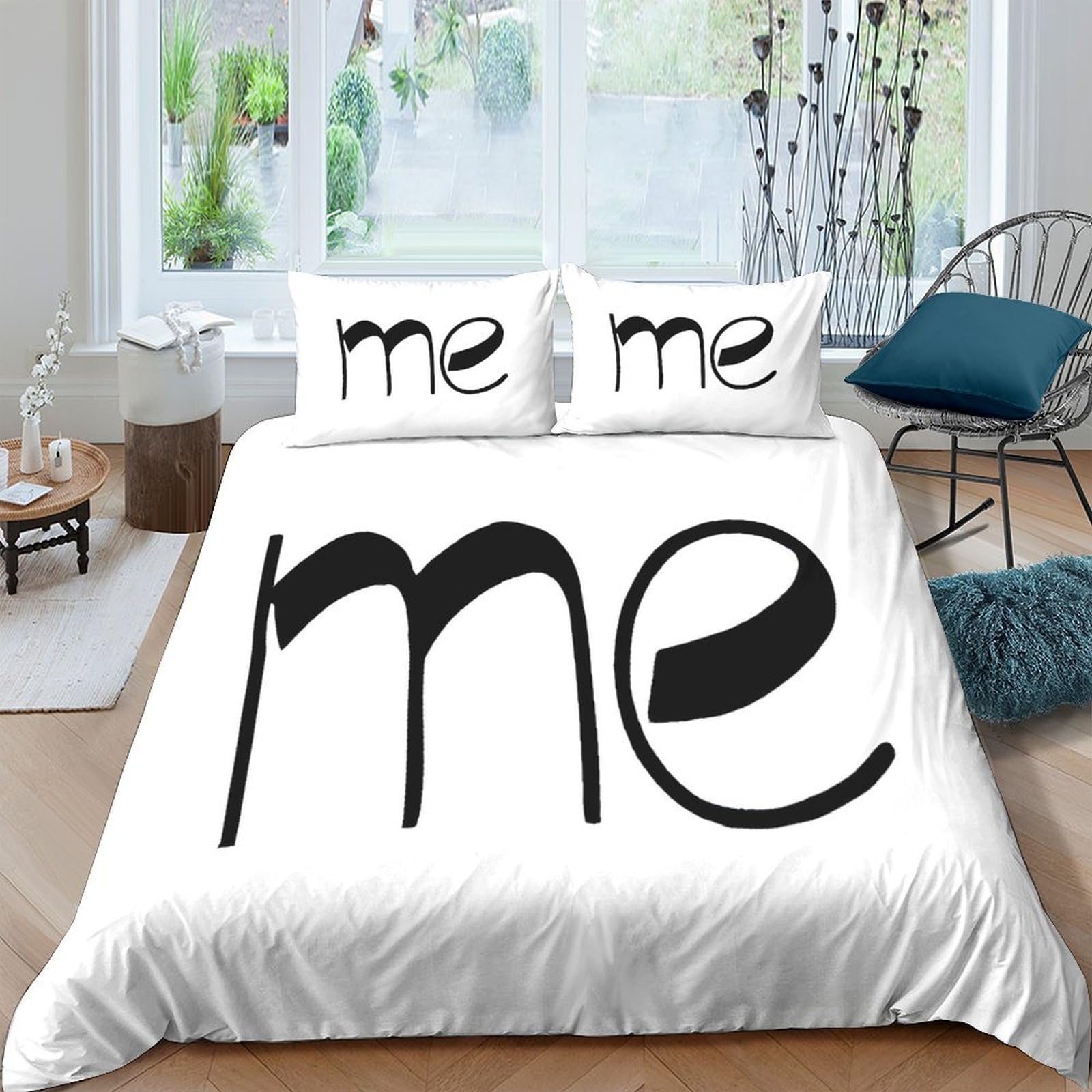 Ctjqhvkz Style-1 3D Printed Black Lettering Fitted Sheet Microfiber Soft White Typography Bed Cover For Bedroom Guest Room Mattress Decor Single（135X200cm）