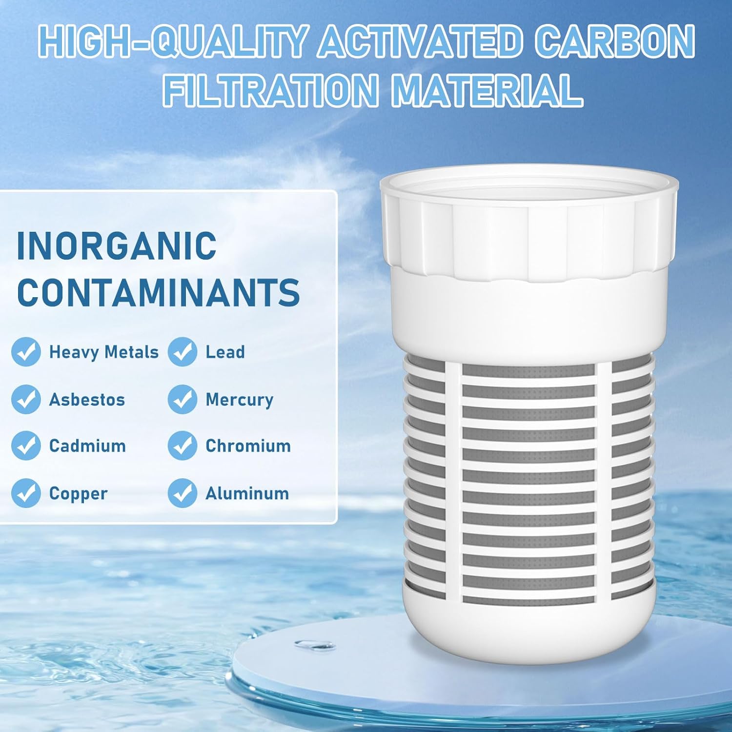 Water Pitcher Replacement Filter Pack Compatible with Alexapure Pitcher Groundbreaking Water Filtration System, 4 Packs