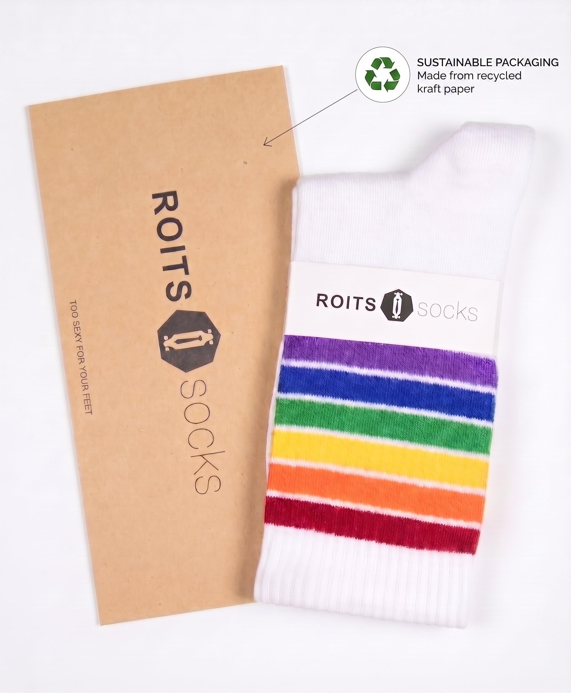 Calcetines Pride Sport Premium Unisex - Calcetines Deportivos de Algodón con Bandera Arcoíris LGTBI - Accesorios Cabalgata Orgullo LGTBQ+ para Hombre y Mujer