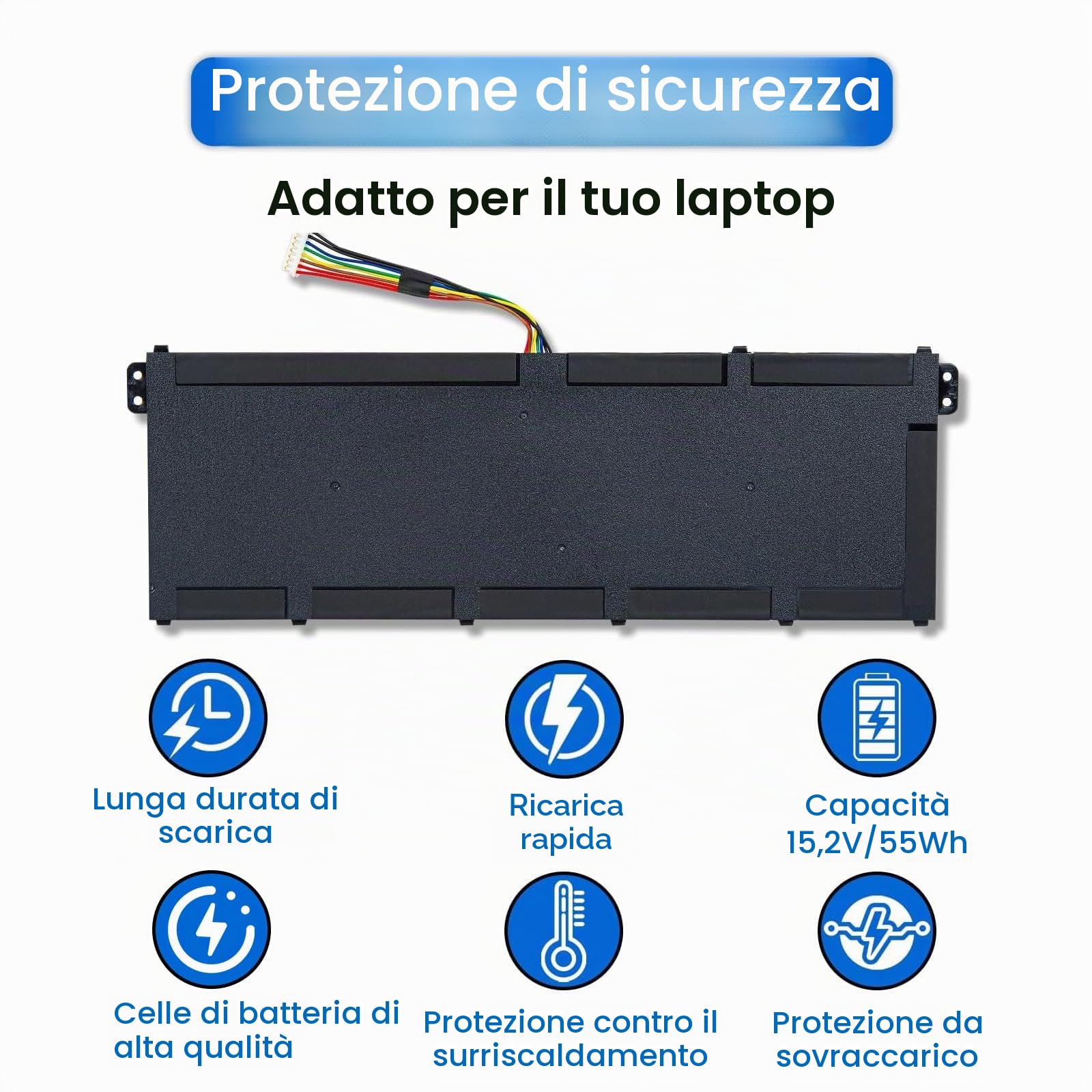 BLESYS 55Wh AC14B8K Batteria per Acer Aspire E5-771 E5-771G BLESYS 55Wh AC14B8K Batteria per Acer Aspire E5-771 E5-771G