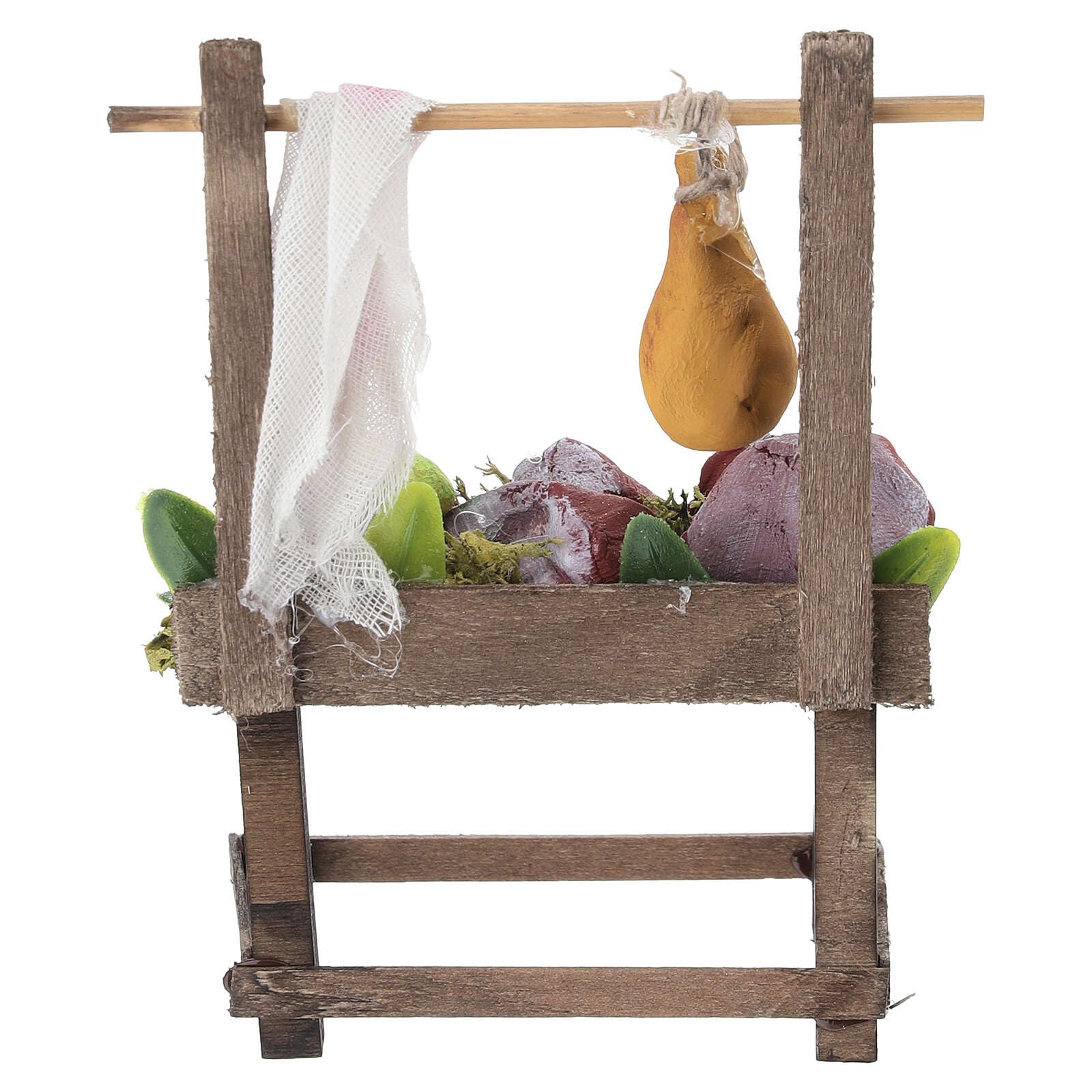 Holyart Ambientazioni, botteghe, case, pozzi: Banco della carne 10x7x4 presepe 12 cm