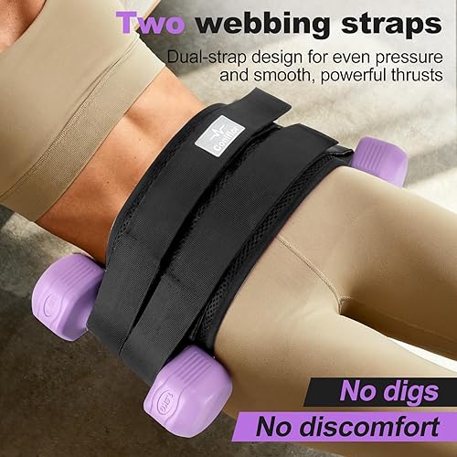 Miniatura 2 de Hip Thrust Belt with 3 Resistance Bands - Adjustable Fitness Belt for Dumbbells, Kettlebells, Plates - Support Up to 100 lbs - For Glute Workouts at