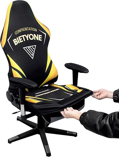 BIETYONE Fundas para sillas de videojuegos (sin silla), fundas para sillas de computadora, color amarillo degradado fresco, funda elástica para