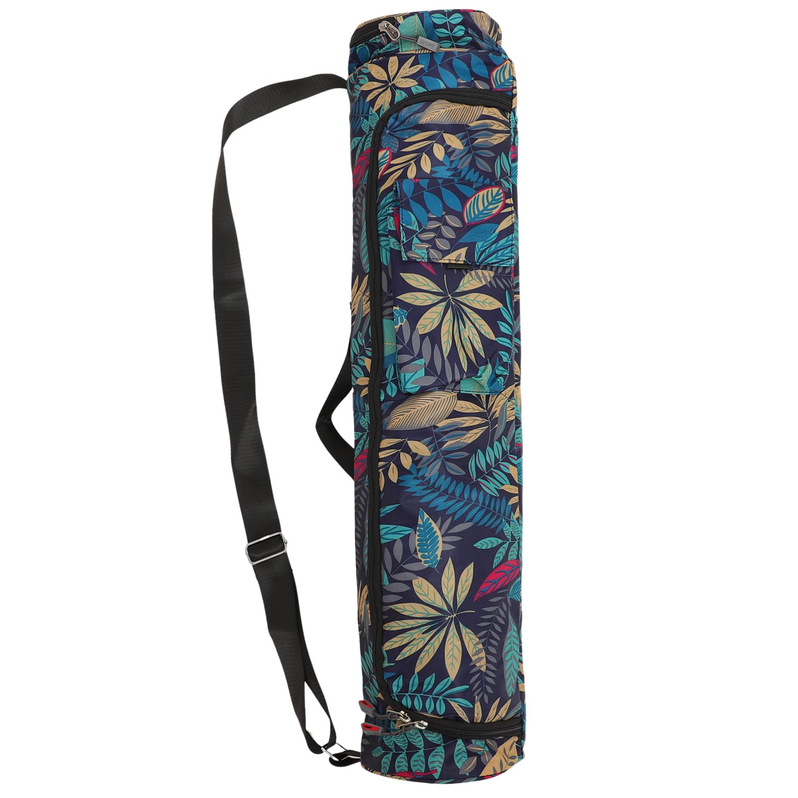 WOONEKY Bolsa para Esterilla de Yoga y Fitness Estampado Étnico, Diseño Cilíndrico, Material Durable, Bolso Hombro Portátil, Almacenamiento Práctico para Gimnasio y Ejercicio al Aire