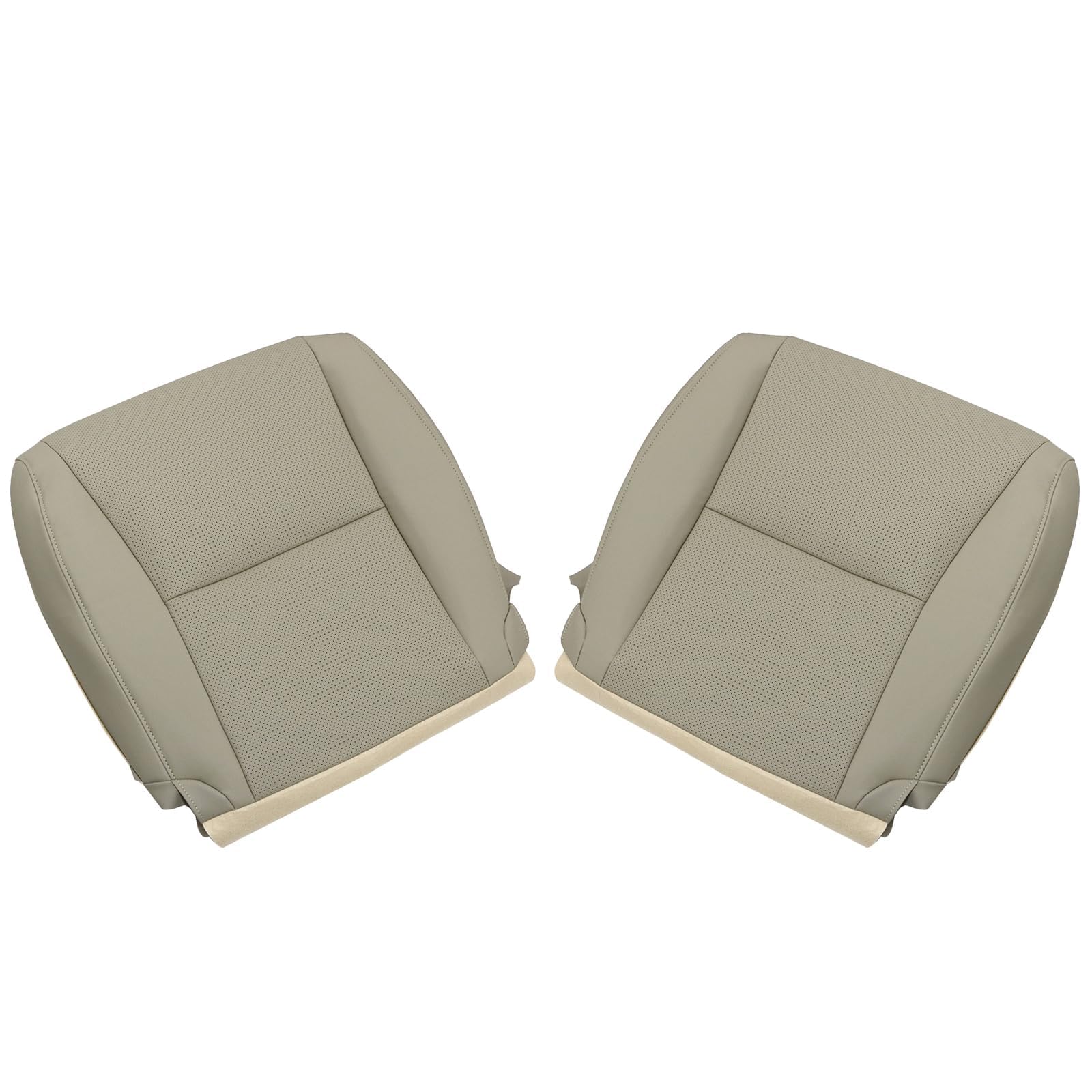 Photo 1 of SecosAutoparts Driver & Passenger Perforated Leather Bottom Replacement Seat Covers Light Tan Compatible with Lexus RX350 RX450h 2010 2011 2012 2013 2014 2015
