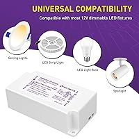 Vista 3 de HitLights Controlador LED regulable de 60 W, transformador electrónico, fuente de alimentación de 120 V CA a 12 V CC para tira de luces LED