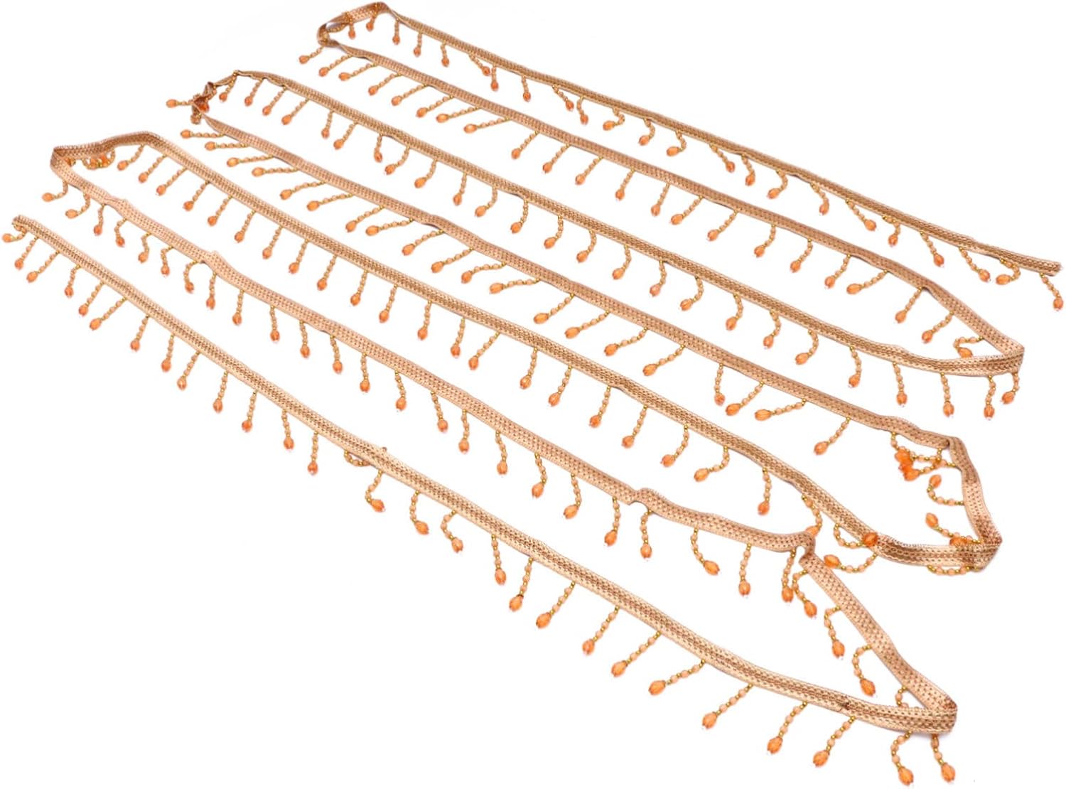 Veemoon DIY Braided Beads Tassel Trimming Accessory for Curtains Pillows and Upholstered Furniture Versatile Fringe Trimming for Sewing and Home Decoration