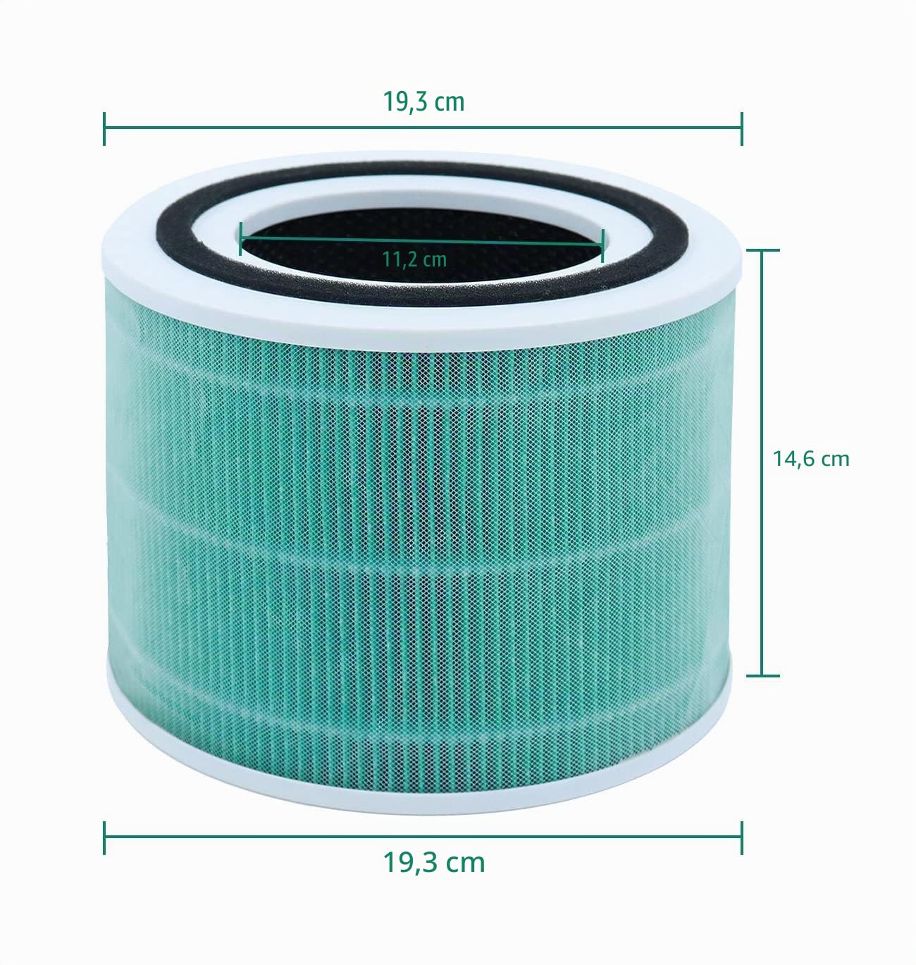 Lot de 2 Filtres de Rechange LEVOIT Core 300 pour Purificateur d'Air, Système de Filtration à Charbon Actif 3 en 1, Filtre Absorbant les Toxines, Core 300-RF-TX