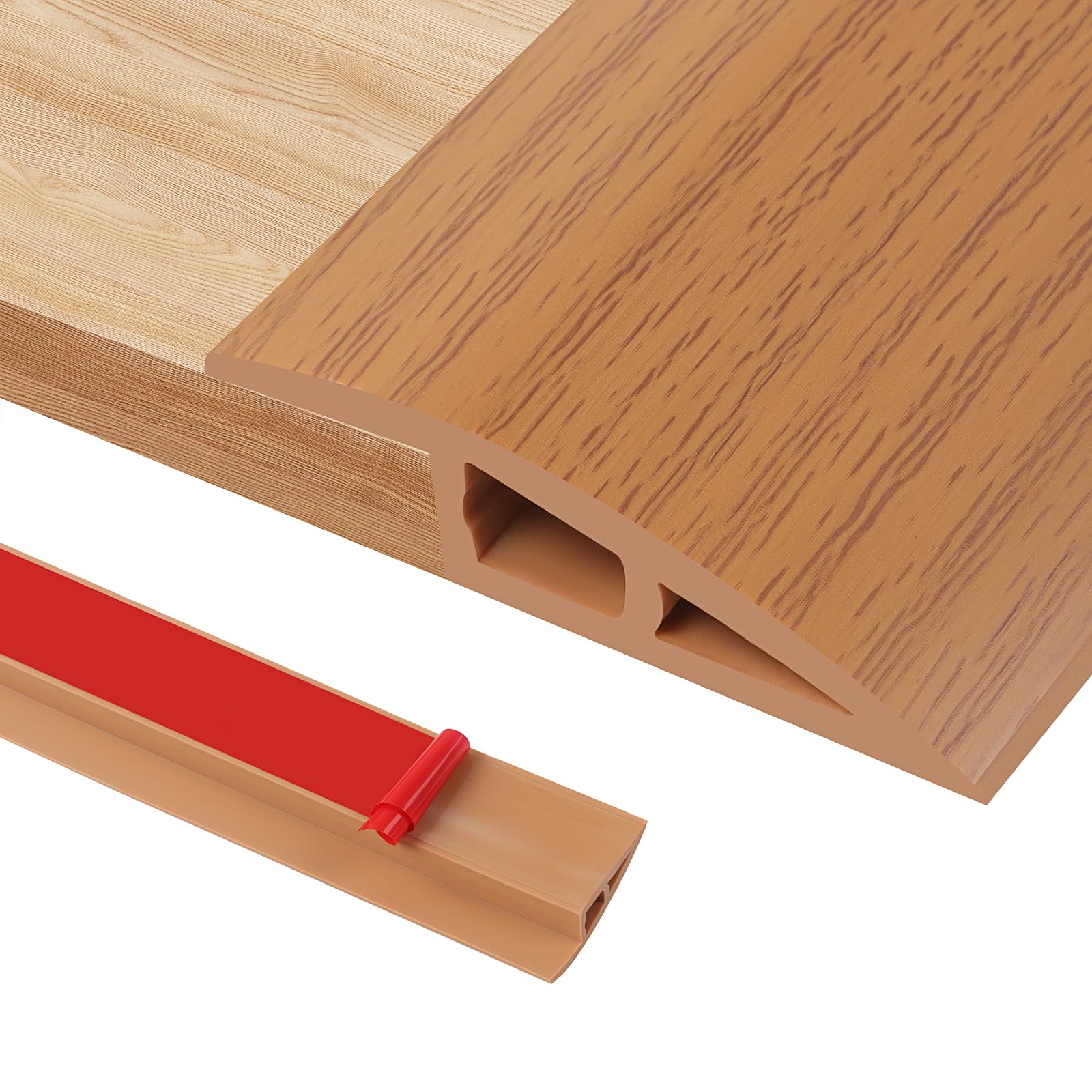 200cm Self-Adhesive Carpet Door Strips, PVC Door Threshold Strip for Height 7-10mm Carpet, Laminate Floor and Tile Thresholds, Doorways, Edges and Scooters(A5010,Yellow Wood Grain)