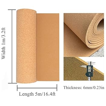 Cork Board Roll Self-Adhesive Bulletin Boards, 260x40cm-3mm Thick Large Cork Sheet Rolls, Decorative Corkboards For Walls, Office, Kitchen, Poster
