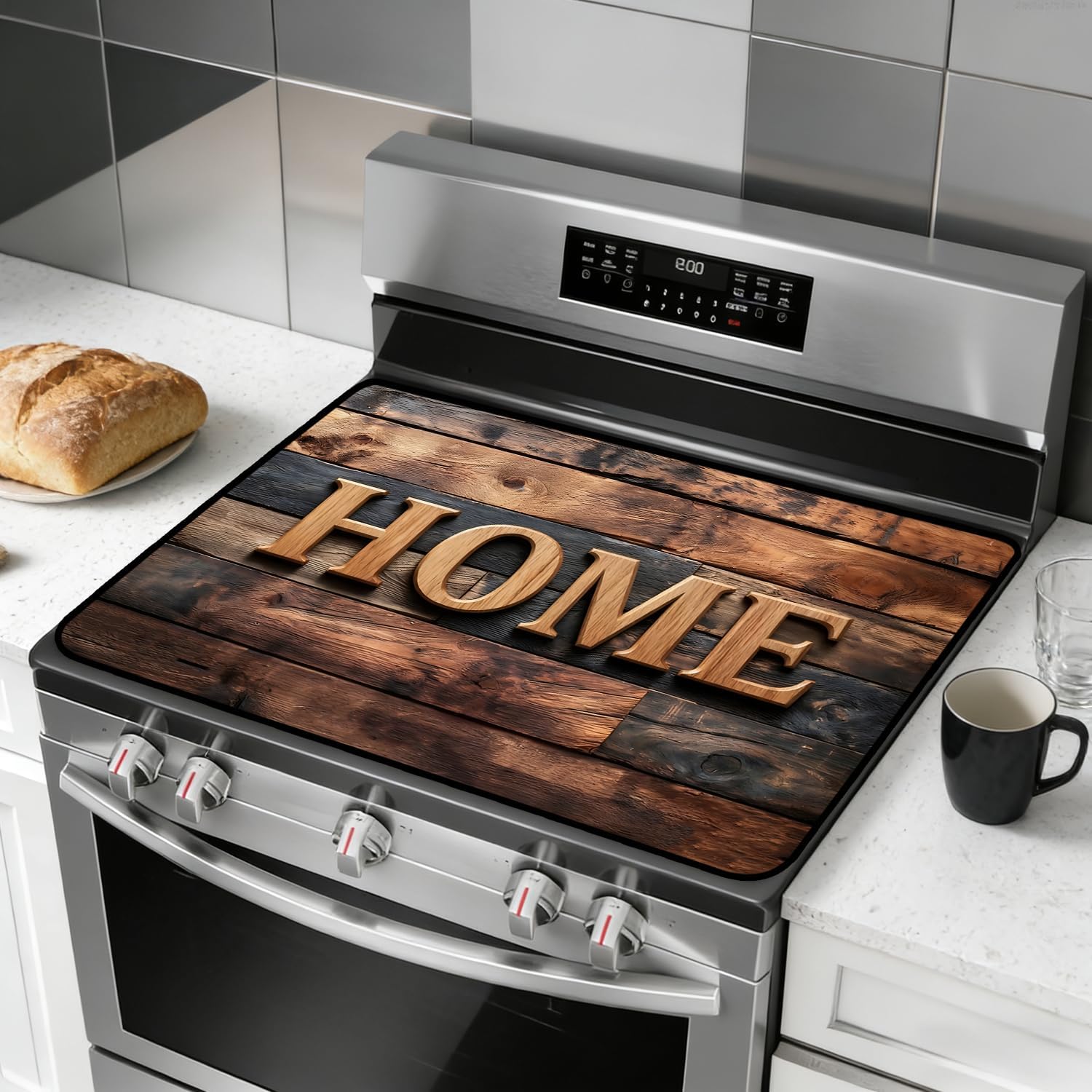 Stove Top Cover for Electric Stove, Multi-Purpose Heat Resistant Glass Cooktop Cover for Countertop, Stove and Washer Top Protection