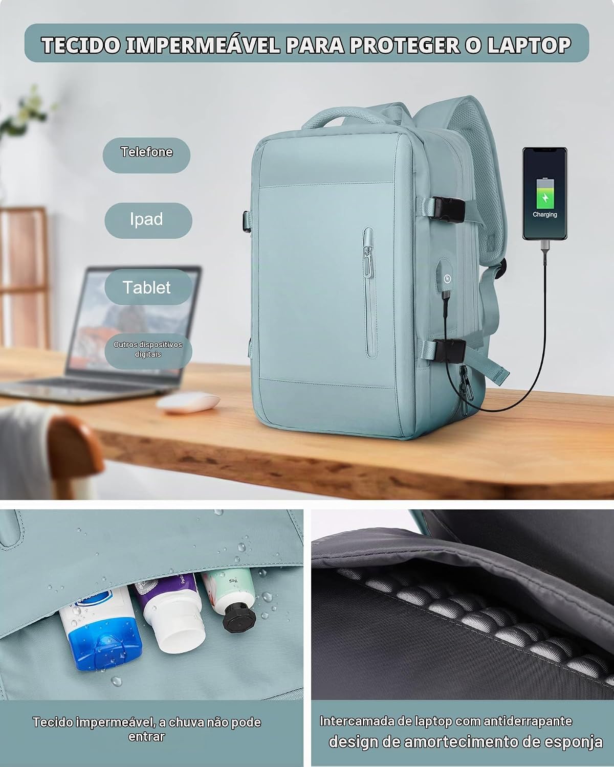 Mochila WONHOX grande para viagem, Large-LL