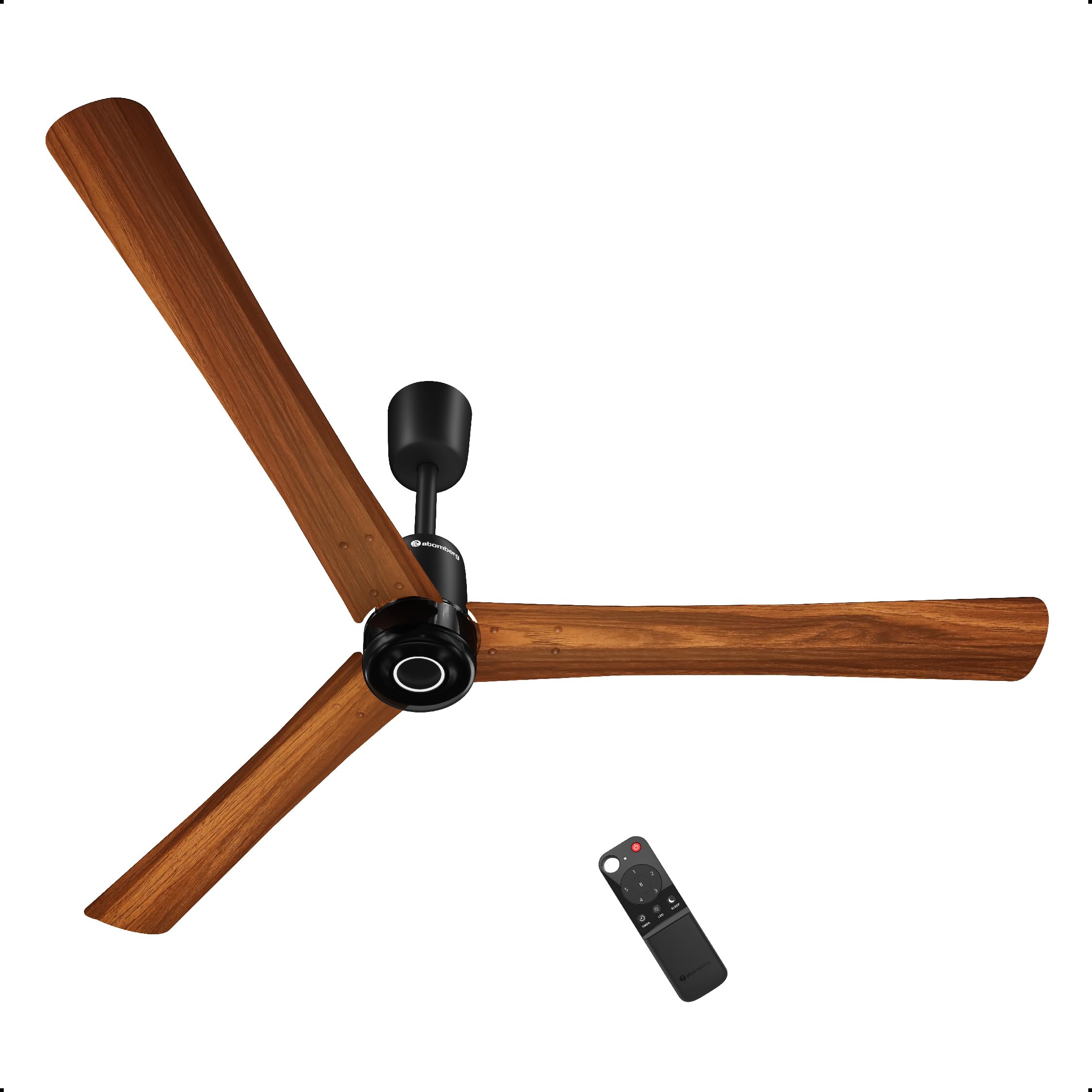 atomberg Renesa Elite Smart 1400mm BLDC Ceiling Fan with IoT & Remote Control | 5 star Rated | High Air Delivery with Moonbeam LED Light | Newly Launched | 3 Year Warranty (Golden Oakwood)