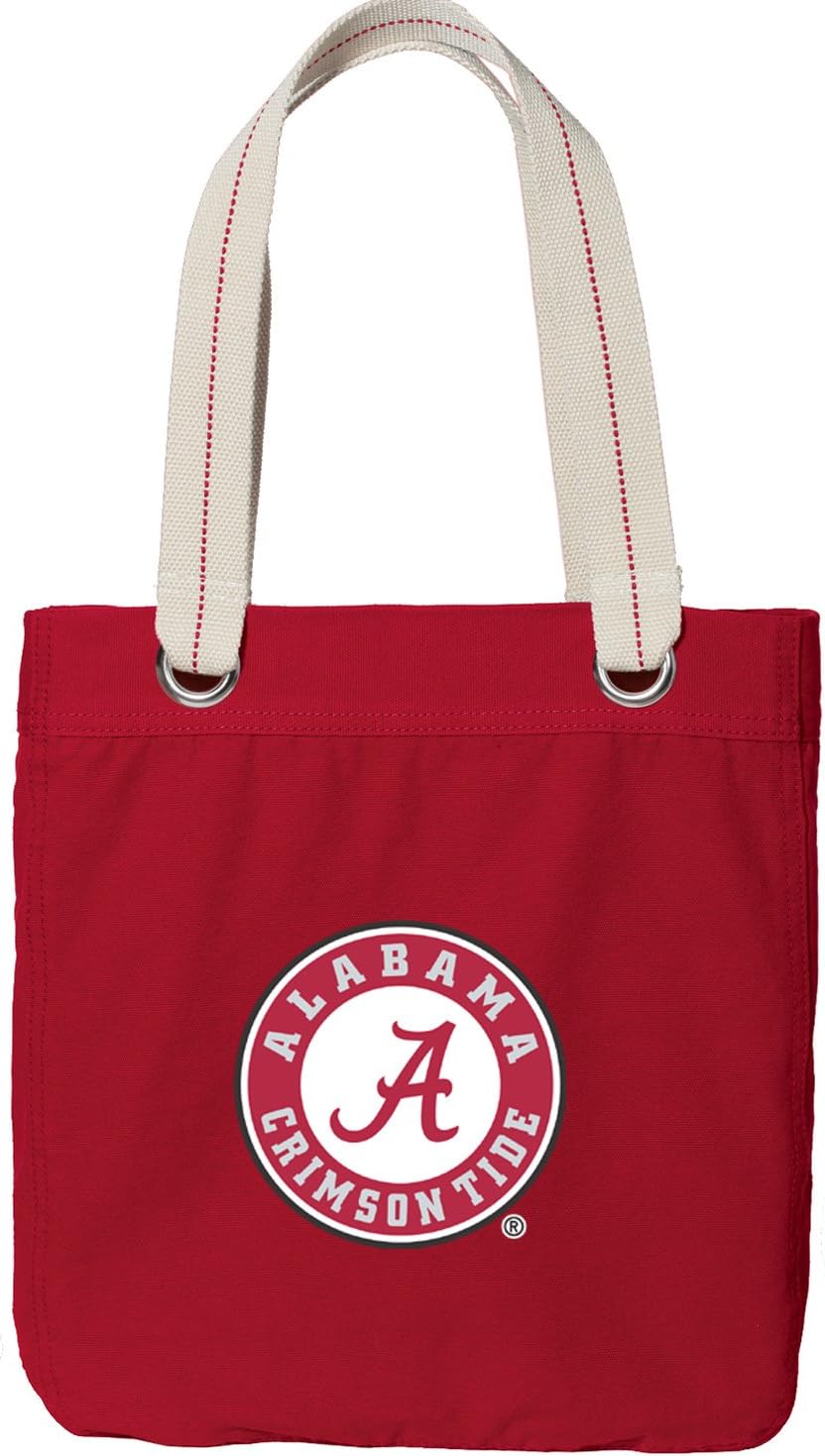 Broad Bay University of Alabama Tote Bag FULLY LINED COTTON CANVAS SHOULDER BAGS