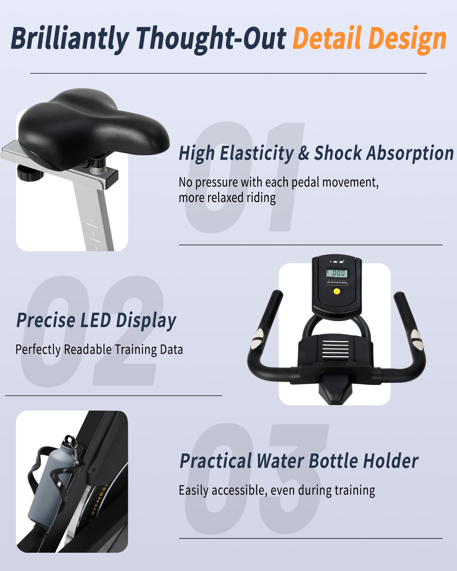 ISE Rower treningowy z wyświetlaczem LCD i monitorem tętna, do domu, ergometr, rower do użytku wewnątrz i na zewnątrz, rower treningowy z uchwytem i regulowanym oporem